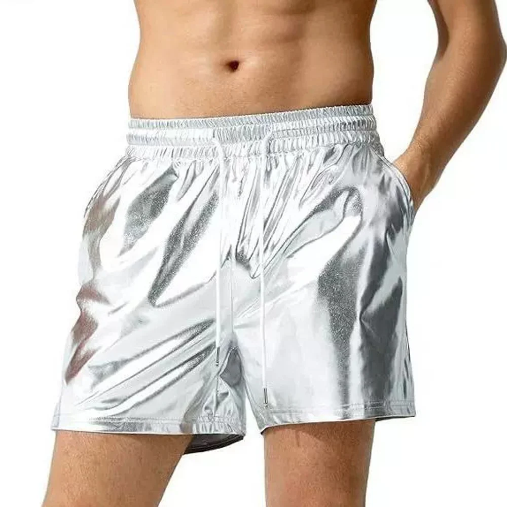 Metallic Gold Silver Jazz Dance Shorts for Men