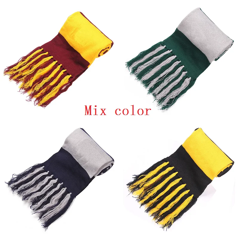 10pcs Winter Warm Scarf With Badge wizard Shcool Scarves Hallwoon Party Cosplay Costume Gifts