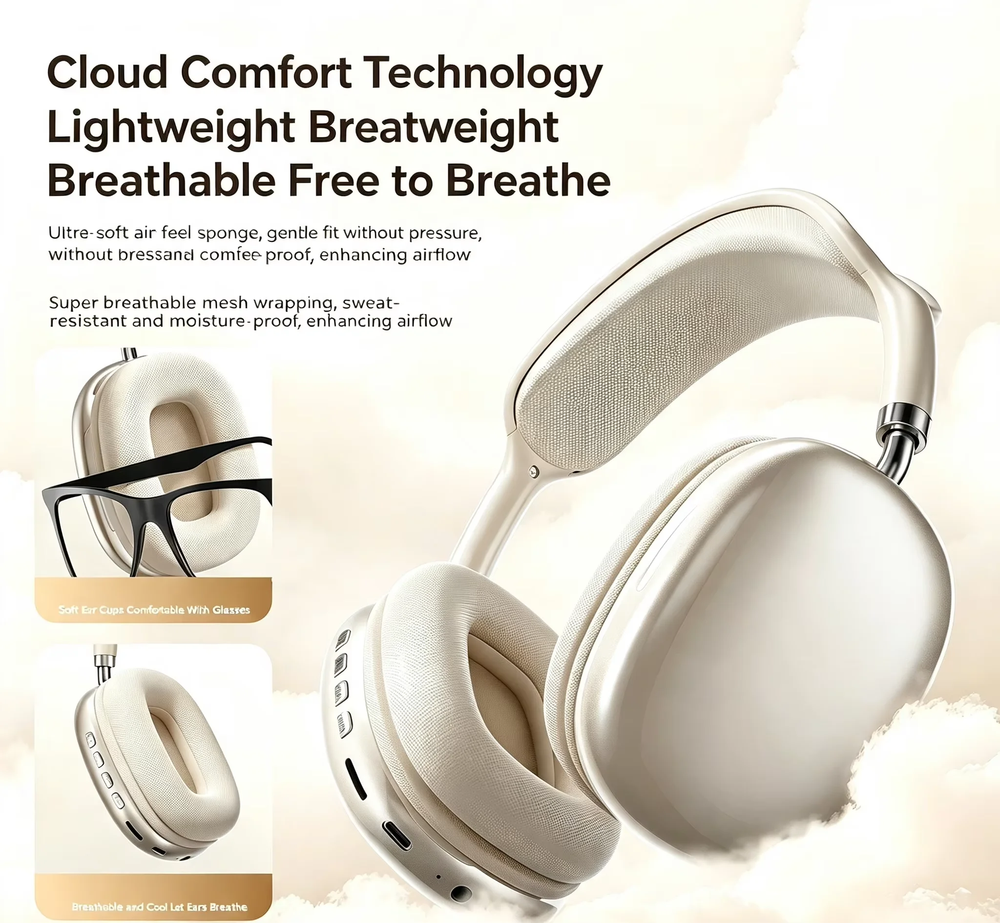 LGOODVIN P9 Pro Max Premium Over-Ear Bluetooth Headphones, Universal Wireless Audio Experience