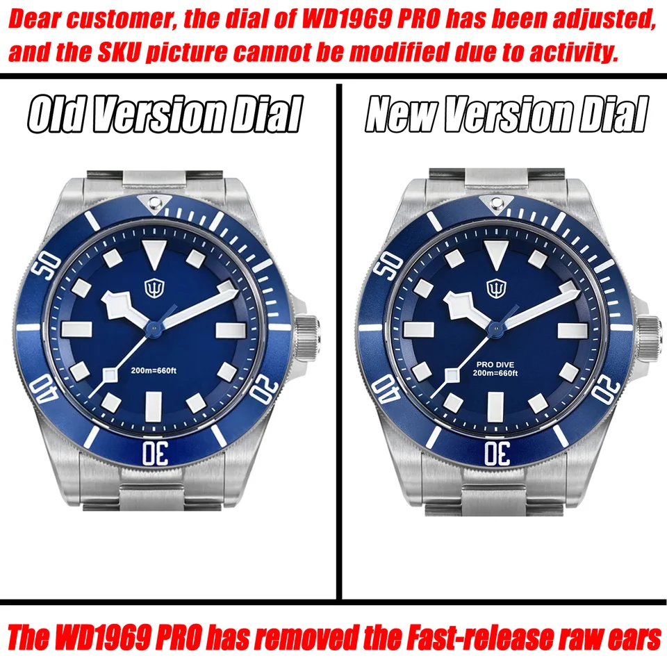 Watchdives WD1969 Pro 38mm Quartz Watch VH31 Sweep Seconds