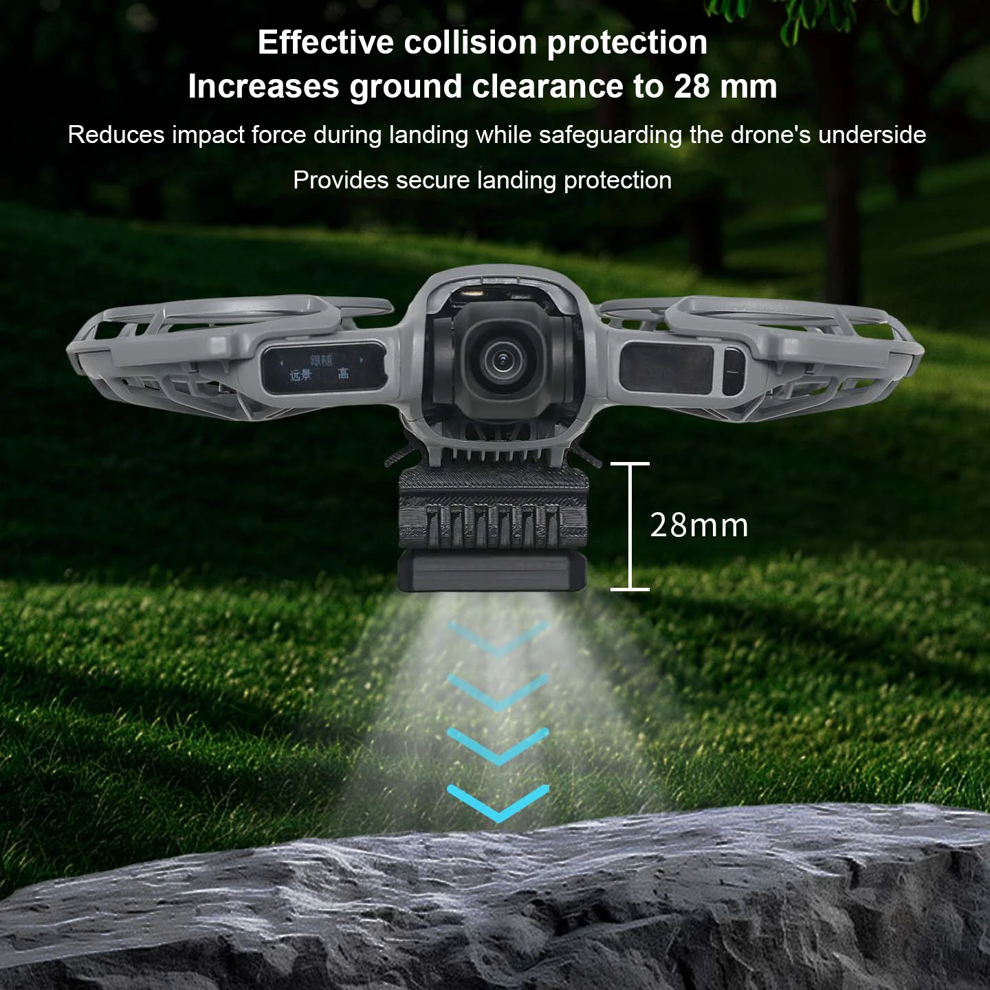 Lot de deux feux LED pour atterrissage DJI Neo 2, avec câble de charge et modes variés