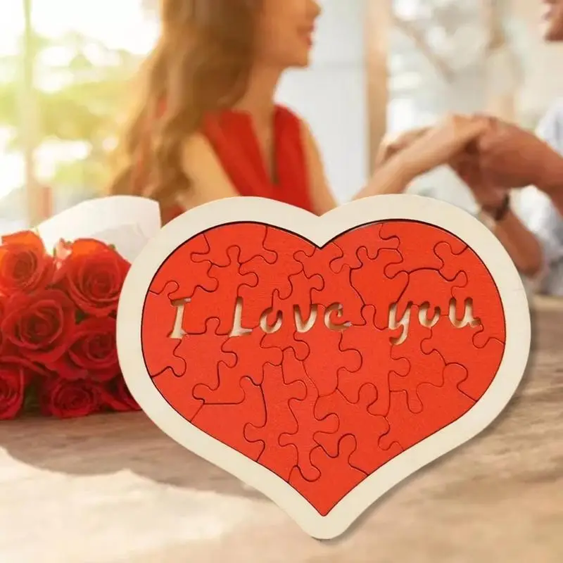 23GD Heart Puzzle Kits Valentine's Day Cards For Kids Classroom Fun Cards Gift Educational Puzzles for Boys Girls