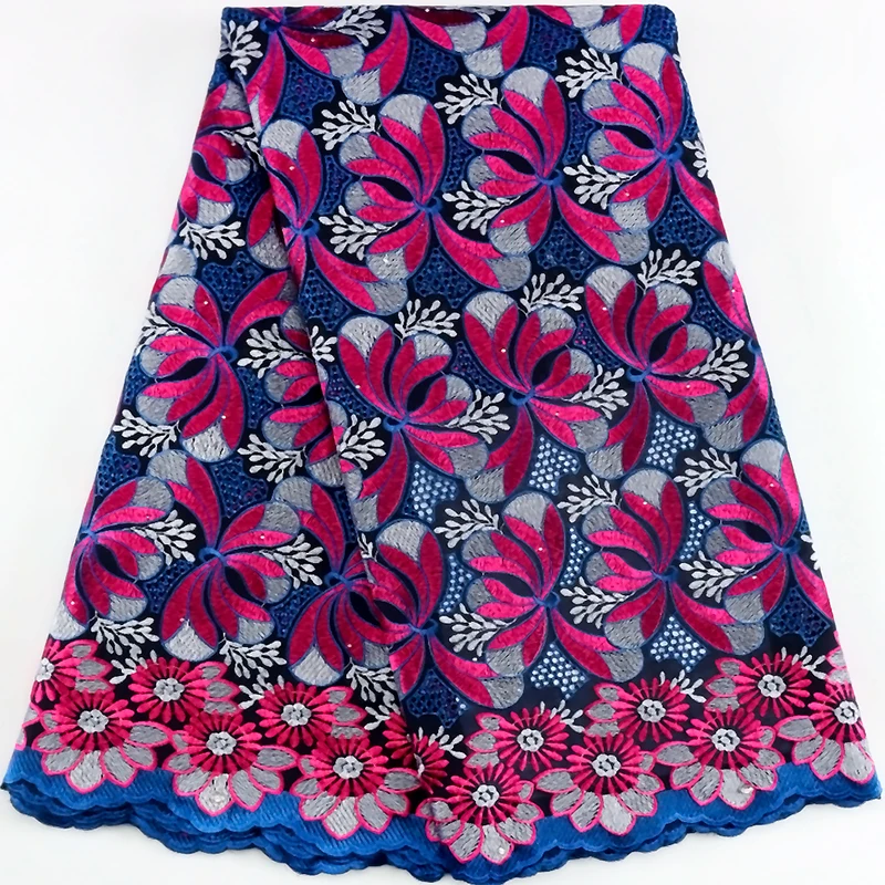 

Модная африканская швейцарская кружевная ткань высокого качества 2023 Нигерия сухая хлопковая вуаль кружевная ткань с камнями для свадебного платья