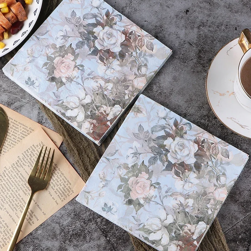 Colorful Printing Napkins Tissue Paper Handkerchief Paper Hotel Square Party Folded Placemats 33*33cm 20pcs/pac 2-Ply