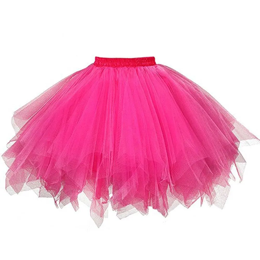 Women's Tutu Skirt 50s Rockabilly Petticoat Ballet Underskirt Elastic High Waist Ballet Skirt Dance Dress Costume Party Skirt 4
