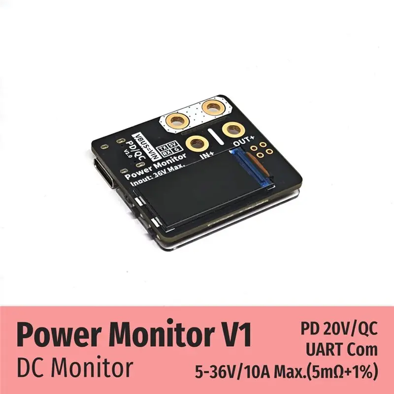 전력 모니터 DC 모니터 전압 전류 측정기 36V 10A Uart PD QC-A86G