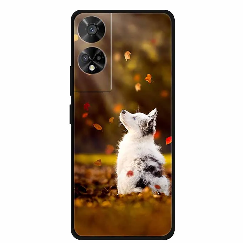 Lovely TPU Soft Silicone Painted Cat Phone Back Cover - 6.78  Coque