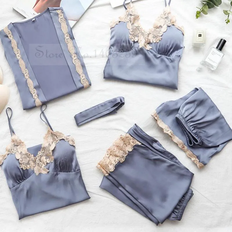 

Пижамный комплект Женский, 5 шт., с кружевной отделкой