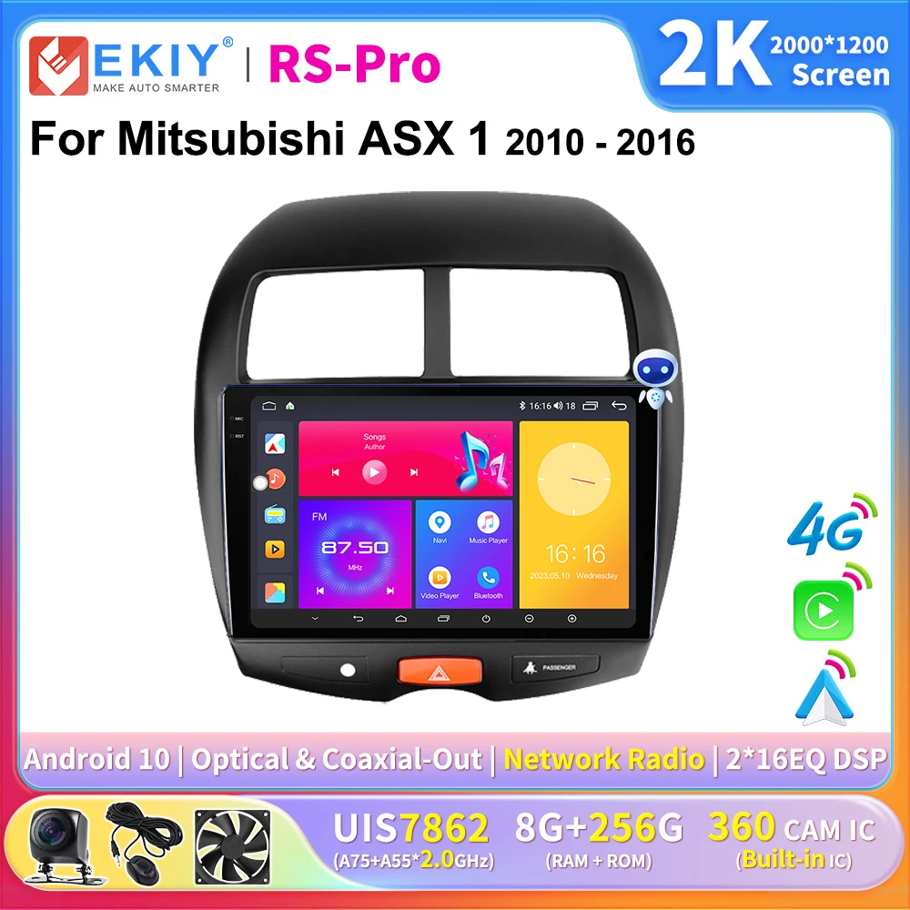 EKIY-2K-Screen-Car-Radio-For-Mitsubishi-ASX-1-2010-2016-Android-Auto ...