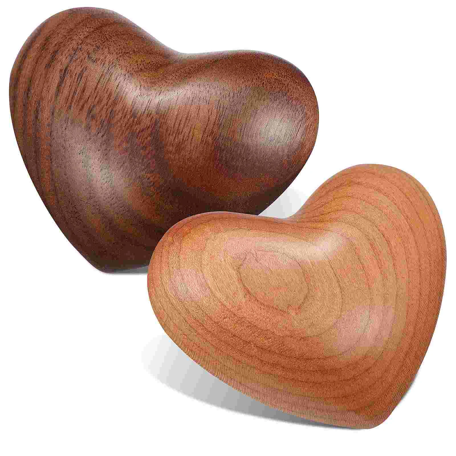 

2Pcs Wood Heart Ornaments Lucky Wooden Comfort Heart Charm Unique Gift for Friends Family