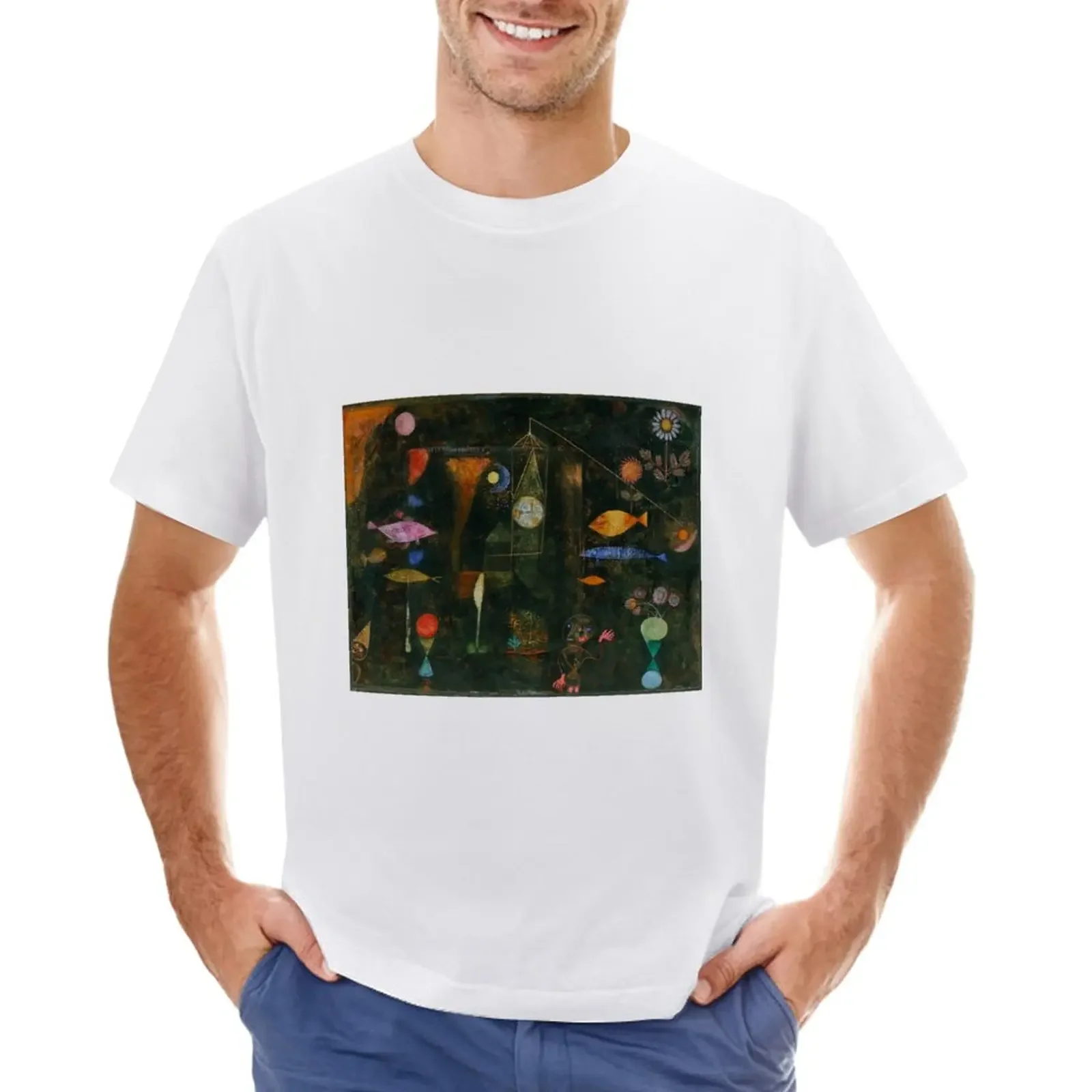 Paul Klee - Fish Magic T-Shirt Camicie Da Allenamento Personalizzate Oversize Ad Asciugatura Rapida Per Uomo