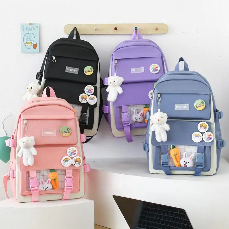 2026 New Large Capacity Backpack Lightweight Double Shoulder Bag Five-Piece Set for Primary And High School Girls Student Bag 4