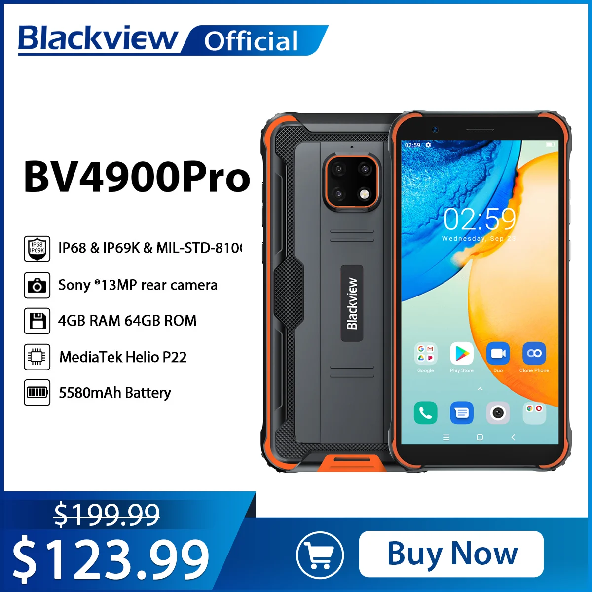 Blackview BV4900 Pro, móvil resistente al agua IP68, 4GB, 64GB, ocho núcleos, Android 10, 5580mAh, NFC, 5,7 pulgadas, 4G|Teléfonos móviles| - AliExpress