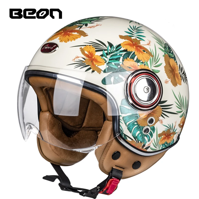 BEON B-110 open face motorcycle helmet motorbike Casco Capacete Jet Vintage Retro helmets scooter helmet ECE