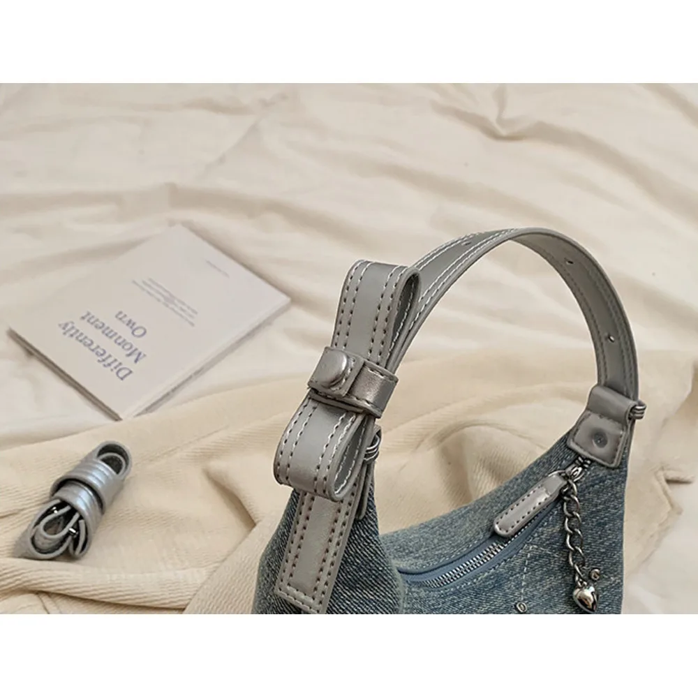 Denim Armpit Bag For Women Versatile Shoulder Handbag High End_voghion.com