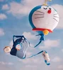 Doraemon Backpack for Girls Cowboy Twill Fabric Cartoon Embroidery Bags Cute Child Backpacks with Coin Purses Kawaii Schoolbags 4