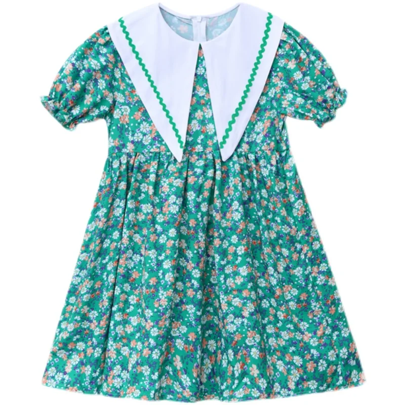 Girls Dress Summer Short Sleeve Floral Princess Cute Long For 9 10 11 12 13 Years Old