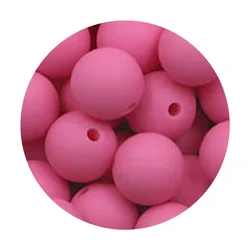 Silicone Round Focal Beads Set - DIY Jewelry Crafting Kit (50 pcs) - 9mm 50pcs (Pink)