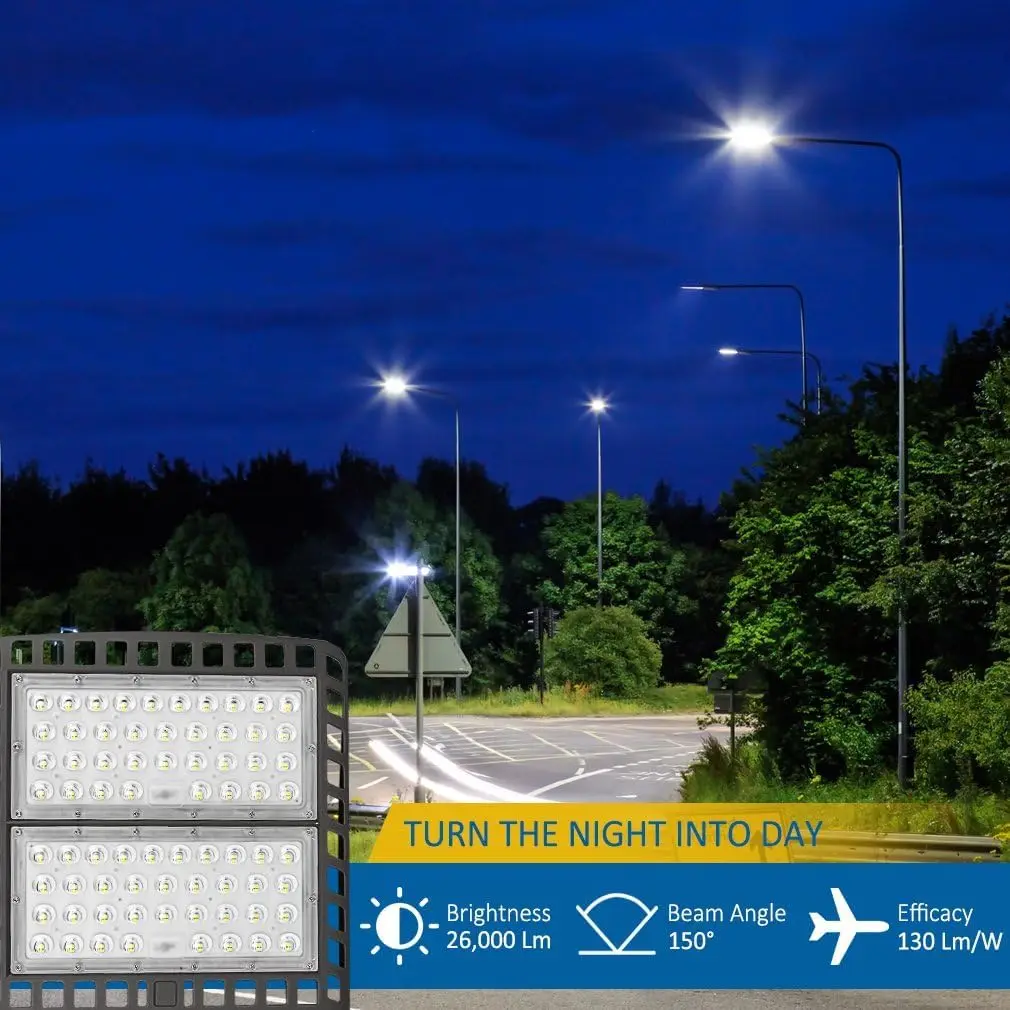 3 Pack LED Parking Lot Lights with Photocell Slip Fitter 26000lm Outdoor Dusk to Dawn Commercial Lighting