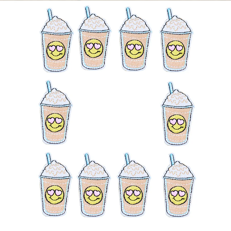 

Drink ice cream patches for clothing iron on patches for clothes badges clothes iron-on parches applique patches for jeans 10pcs