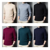 Autumn Winter Men's Cashmere Sweater Half Turtleneck Men Sweaters Knit Pullovers For male Youth Slim Knitwear Man Sweater 2