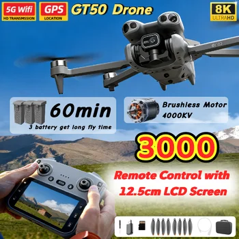 GT50 Drone 8K FPV 4.3''Screen RC Drone con fotocamera 183g Nessuna registrazione Motore brushless EIS Anti-Shake 2.4GHz RC Quadcopter UAV