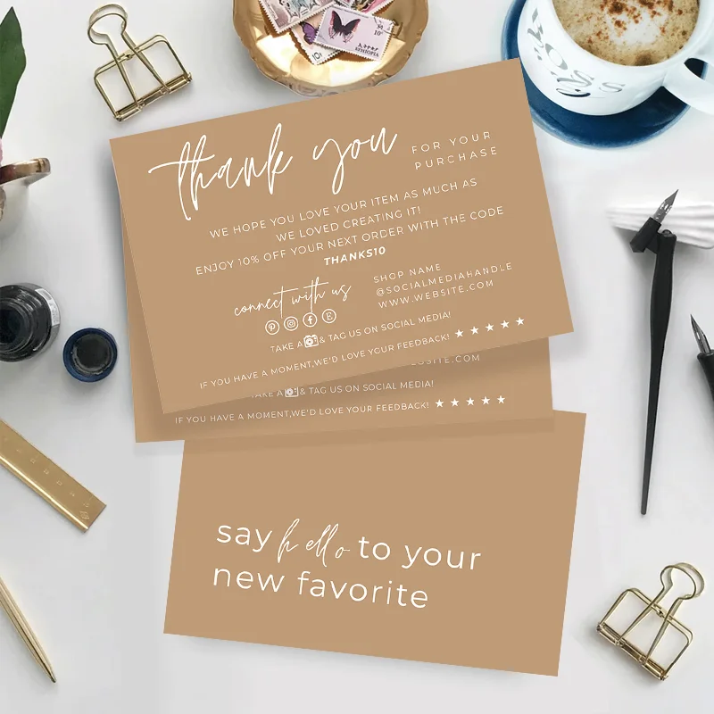 

Thank You for Order Business Cards 30-100 Pieces Printable Thanks For Your Purchase Card Small Business Package Insert Card