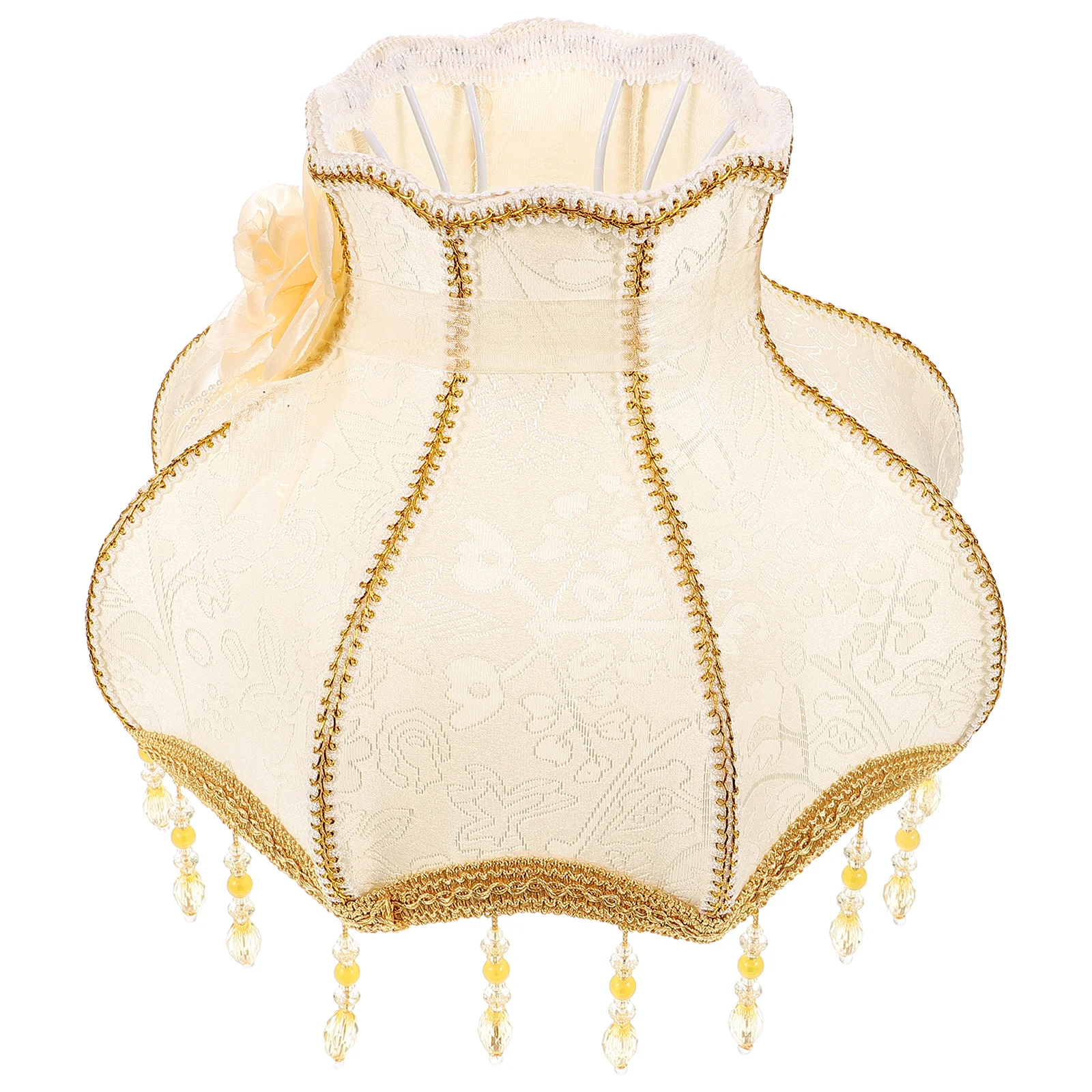 

European Style Lamp Shades Vintage Barrel Lamp Shades Retro Bead Lace Lamp Shades Scallop Dome Lamp Shade Living Room