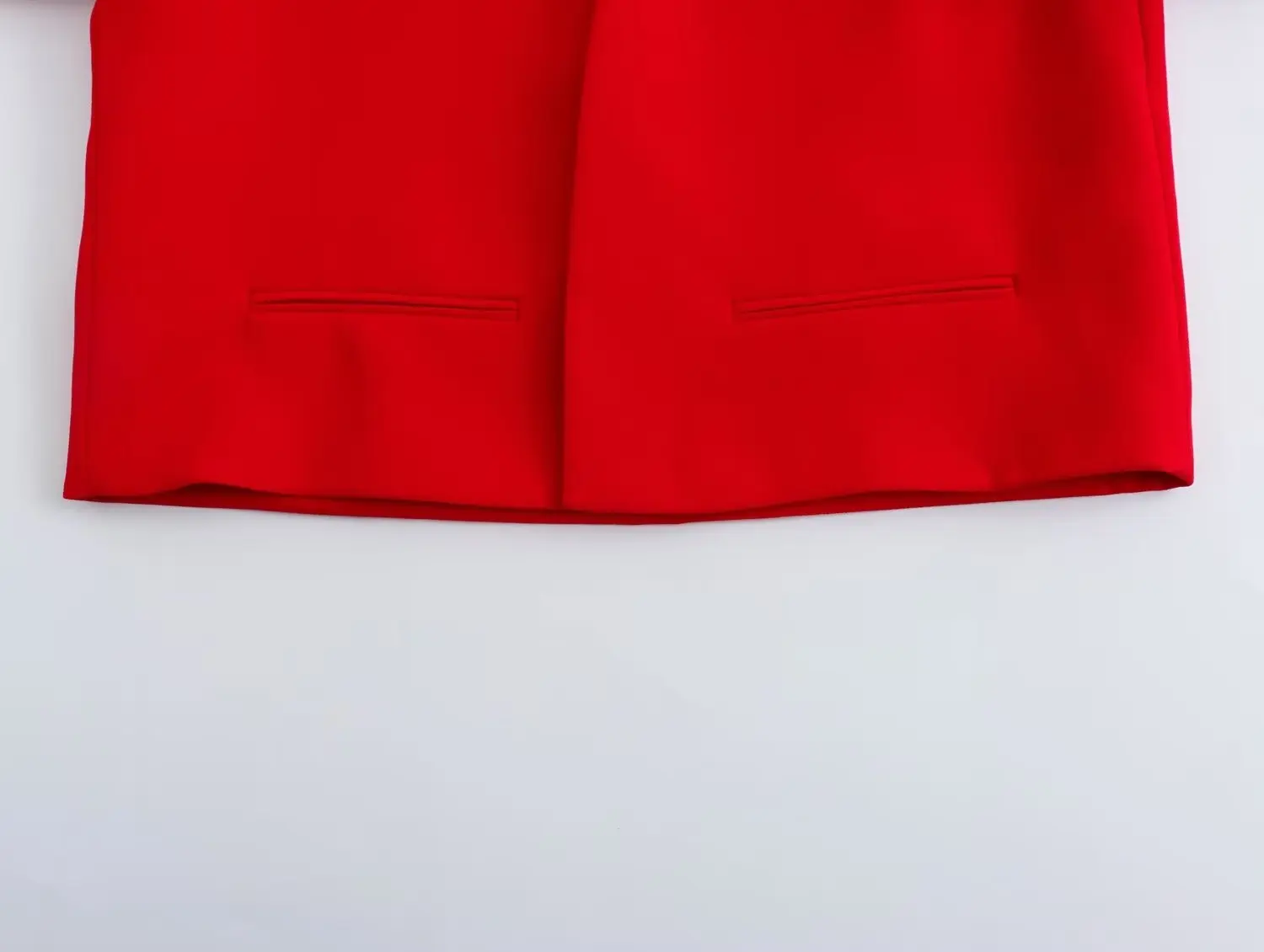 Dave&Di  French Fashion Ladies Elegant Red Suit Party Retro Short High Waist Blazer Straight Leg Pants Suit For Women