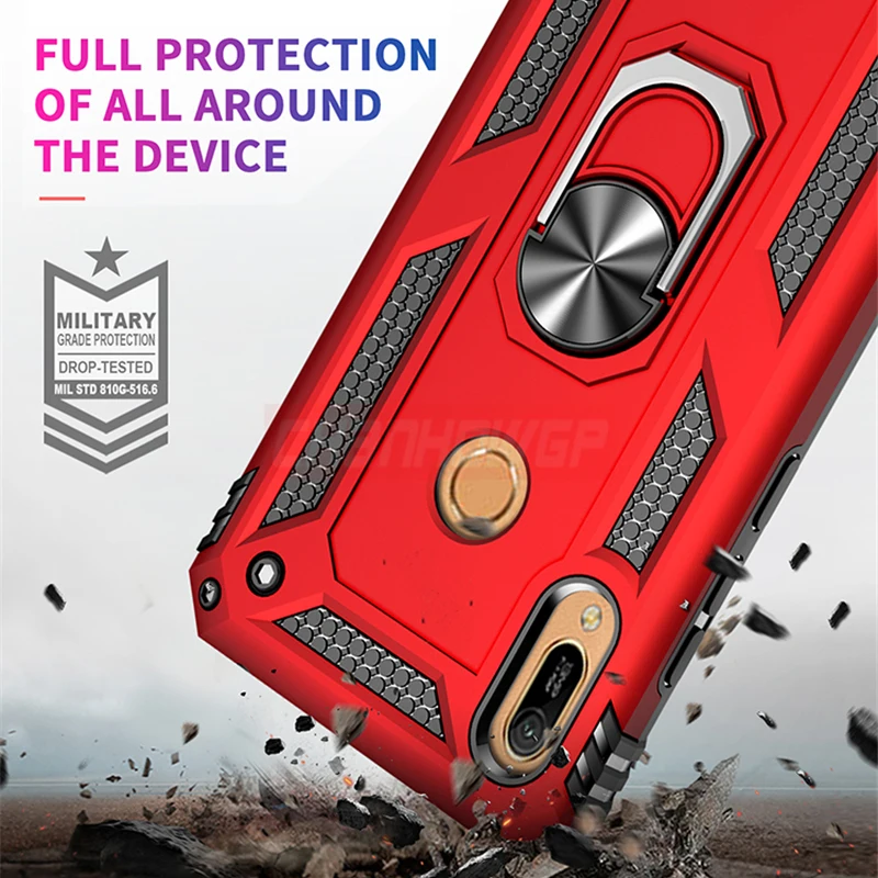 Enhanced Armor Shockproof Silicone Metal Ring Case