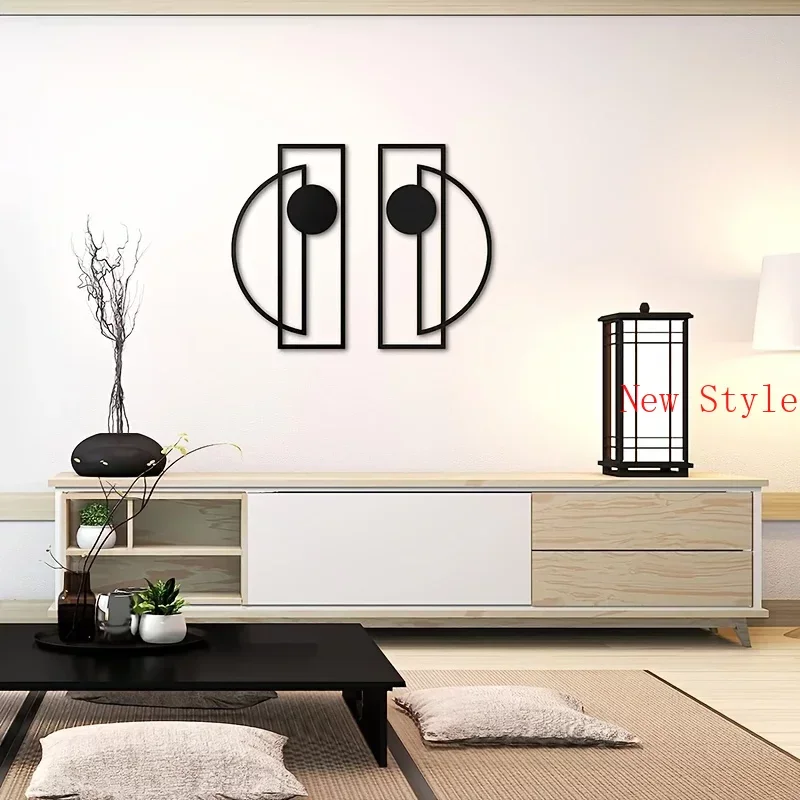 

2pcs/set Metal Home Decoration Metal Wall Art Minimalist Wall Hanging Art Abstract Metal Vertical Decorations Wall Sculptures Ho