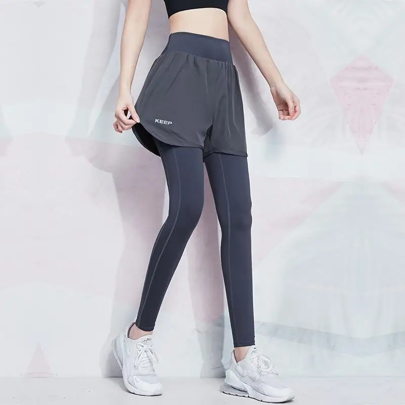 Women's High-Waist Booty Lifting Leggings - Fake Two Pieces Yoga Pants with Stretch, Quick-Dry & Street-to-Gym Trainning Pants 1