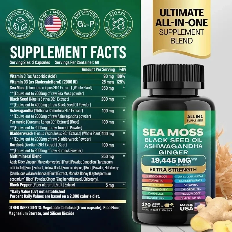 ORGANIC SHILAJIT CAPSULES SEE MOSS capsules 1Bottle + 1Bottle Organic Capsules