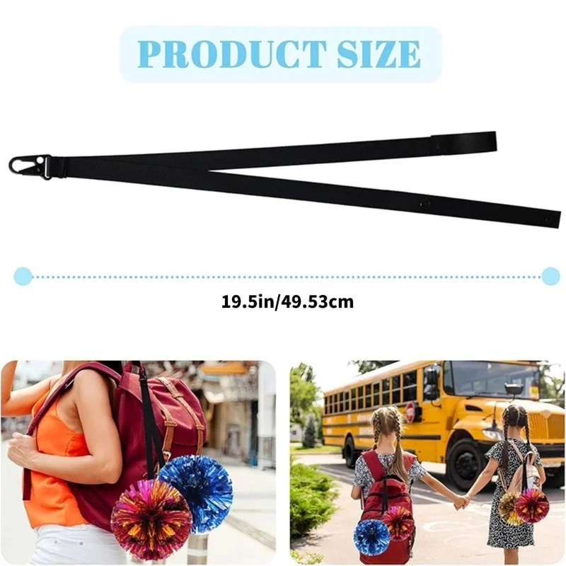 Cheerleading Accessories Cheerleader Poms Holder Strap for Girl Sports Cheer Backpack Pom Holder Cheer Pom Lanyard
