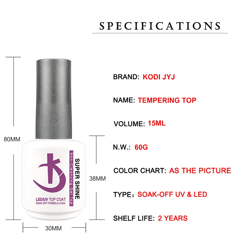 KODI JYJ Latest Strong Base and Top Coat Gel Polish 15ml Thick uv Rubber Base Varnish Hybrid Nail Art Semipermanent Nail Polish 3