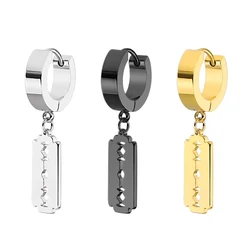 2pc Korean Fashion Stainless Steel Razor Blade Pendant Earring Punk Hip-hop Women Men Unisex Gothic Ear Studs Earrings Jewelry