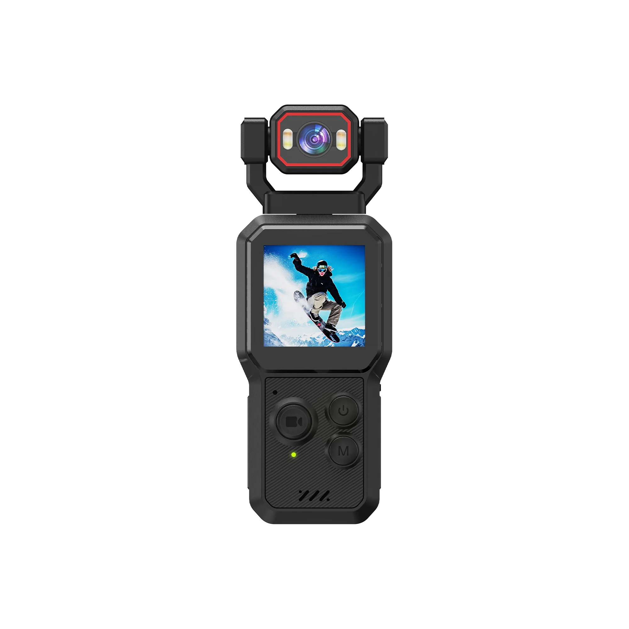 1080P Action Camera 180°/90° Rotatable Lens Built-in Fill Light Pocket Cam Outdoor Adventure Vlog Recorder Video Creation Camera