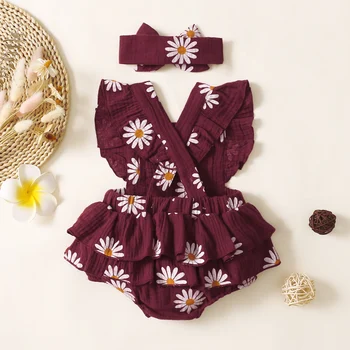 Sunflower Sleeveless Baby Romper 2