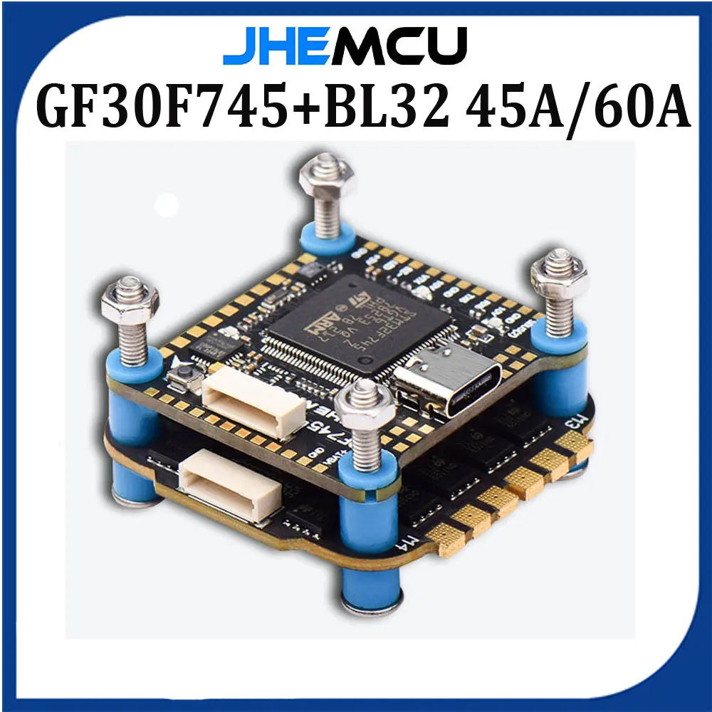 

Контроллер полета JHEMCU F745, модель blheli _ 32 45A / 60A 4 в 1 ESC 3-6S 30x30 мм для дрона RC FPV