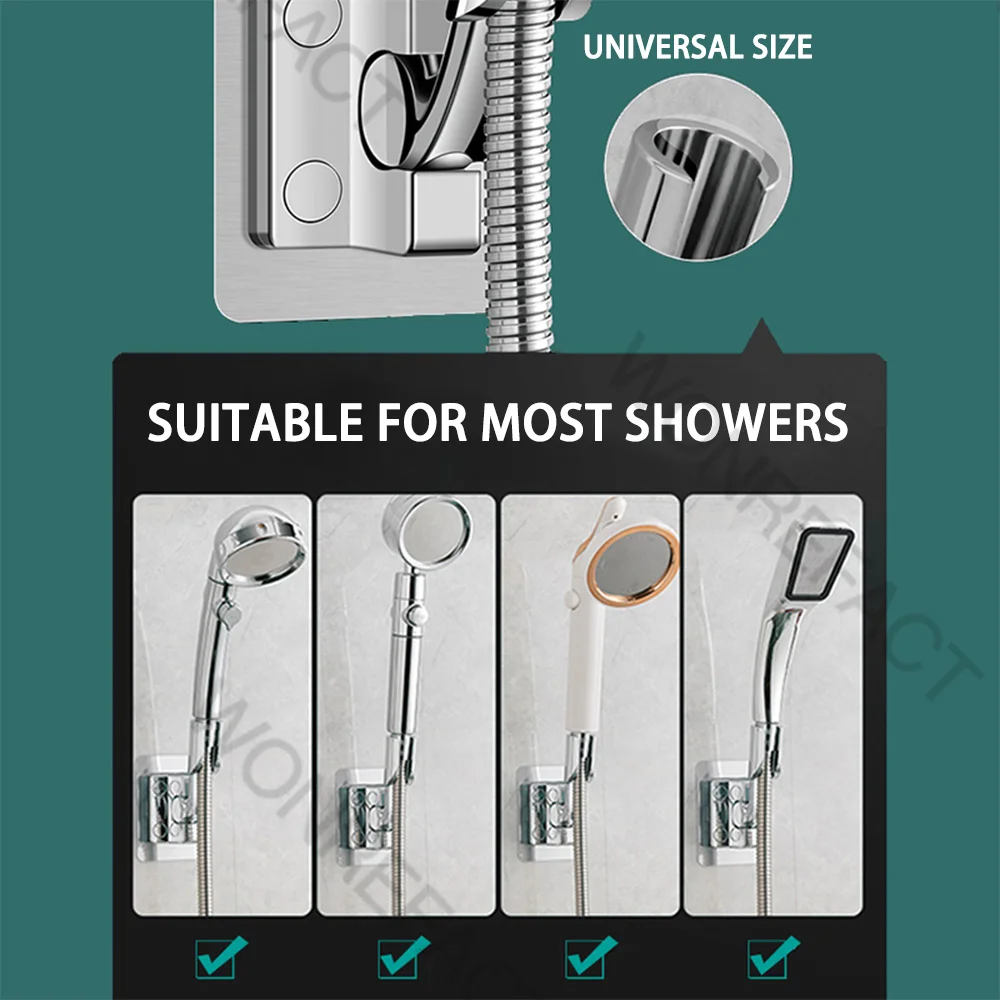 No Drill Adjustable Shower Head Holder Nozzle Handheld 180 Degree Rotation Shower Bracket Universal accessorie showerhead holder shower bracket shower holder