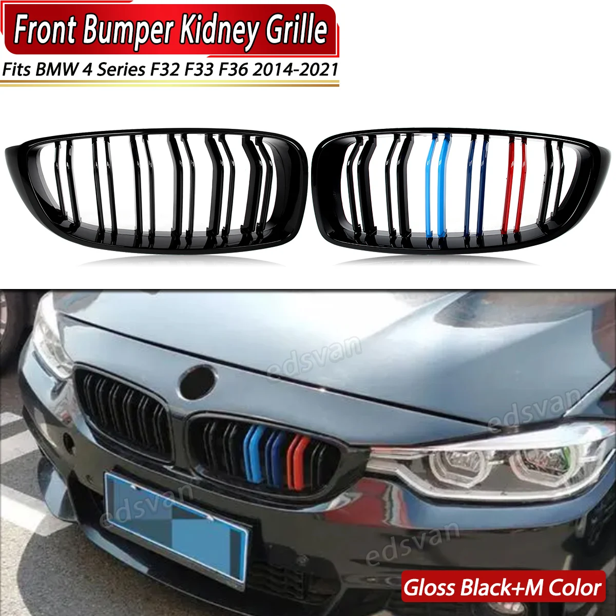 BMW 4 시리즈 F32 F33 F36 M4 F82 F83 2014 + 용 M 컬러 프론트 ..