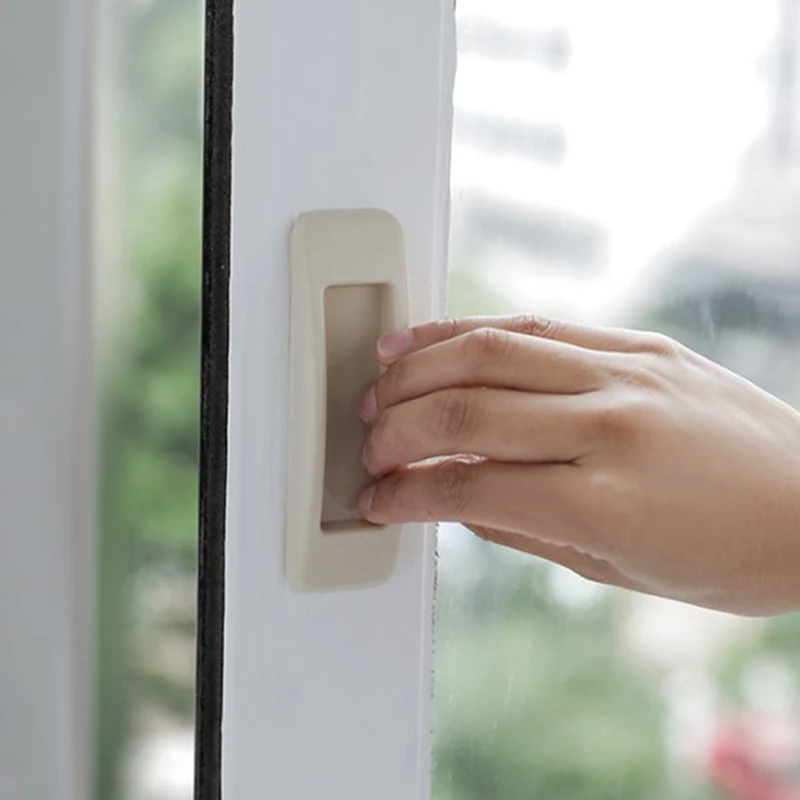 Self Adhesive Sliding Door Handles 2Pcs for Doors Glass Window Cabinet Drawer Wardrobe Handle Push-pull Home Supplies for door handles