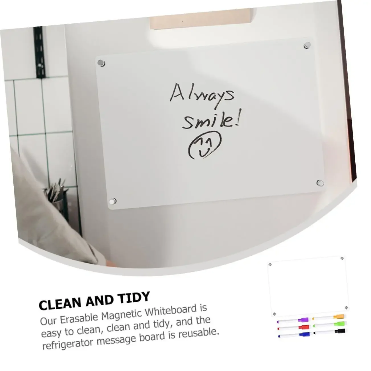 Magnetic Transparent Acrylic Week Plan Message Board Scratchable Magnetic Refrigerator Sticker
