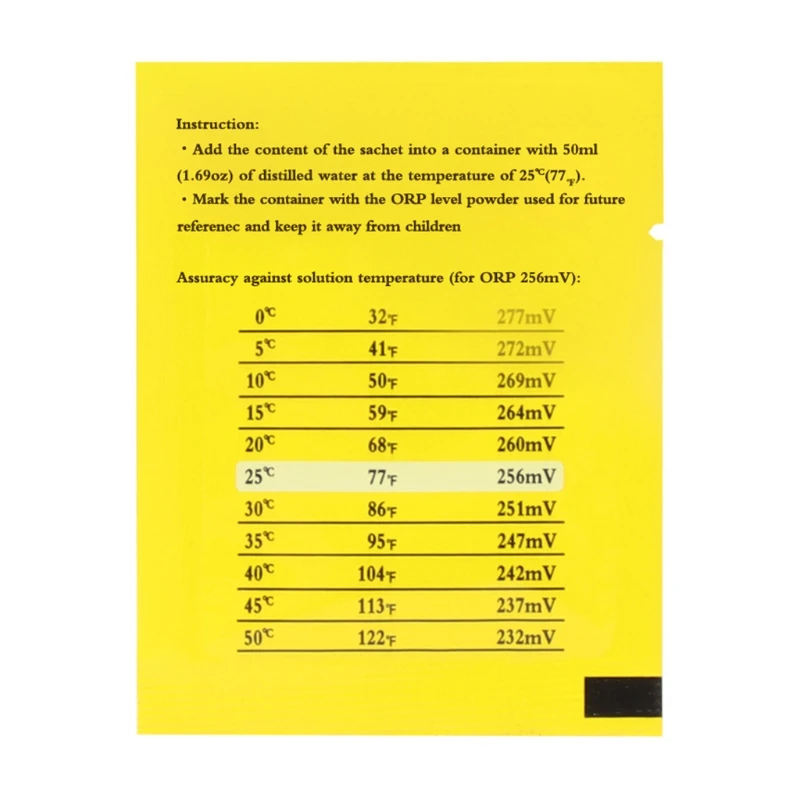 ORP Buffer Solution Powder Measure Calibration Liquid 256 MV Correction ph meter calibration powder ph calibration solution ph calibration powder