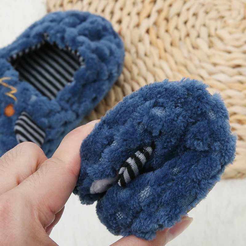 Toddler Boys Slippers for Winter Baby Loafers Plush Warm Cartoon Lion Rubber Sole Children Home Shoes Kids House Indoor Footwear 5