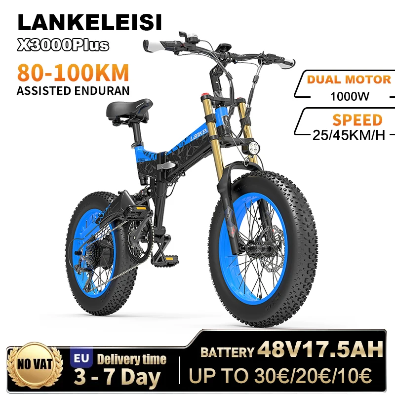 LANKELEISI X3000Plus ciclo eléctrico 1000W Motor batería