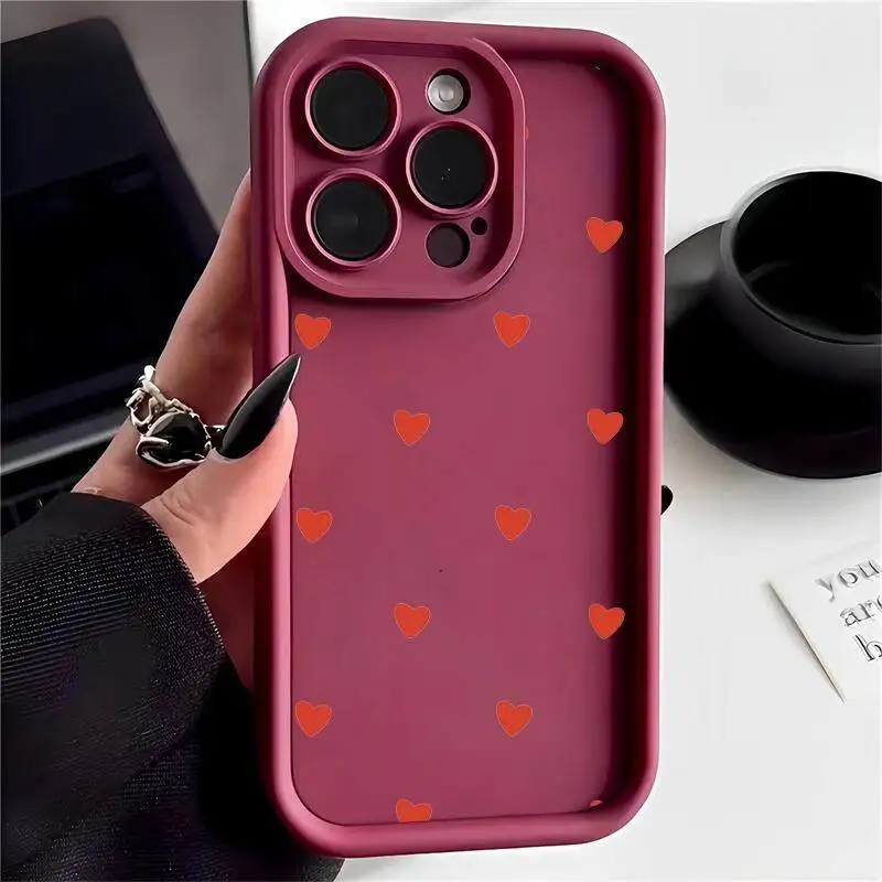 Fashion Love Heart Soft Plating Silicone Cellphone Case