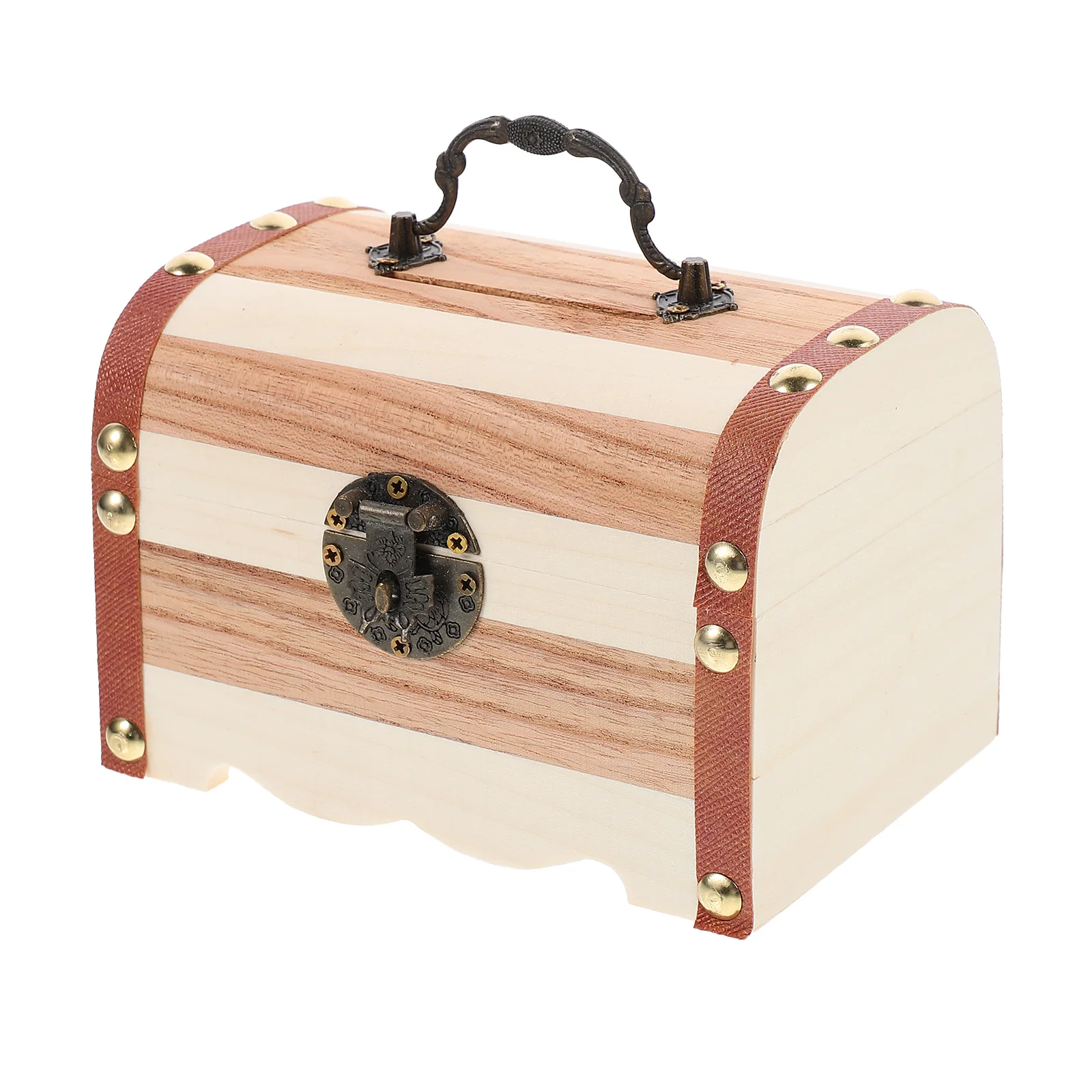 Piggy Bank Trunks for Storage Clear Banks Boys Gift Bin with Lid Coin Children Treasures Container Chest Kid Wood Souvenir 6
