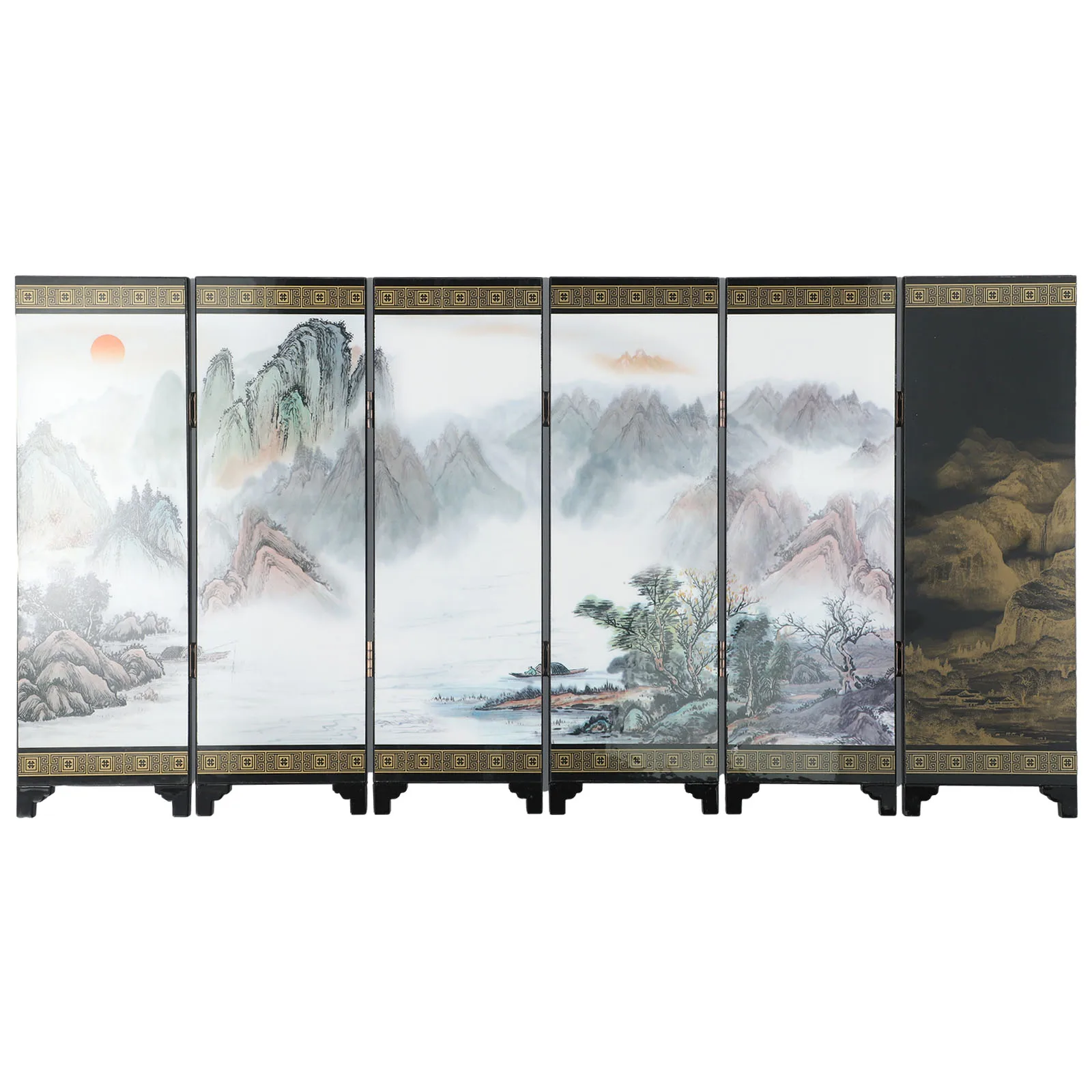 Separatore divisorio per schermo in legno per ufficio orientale regalo Privacy cinese piccolo pannello pieghevole artigianato divisorio per ambienti
