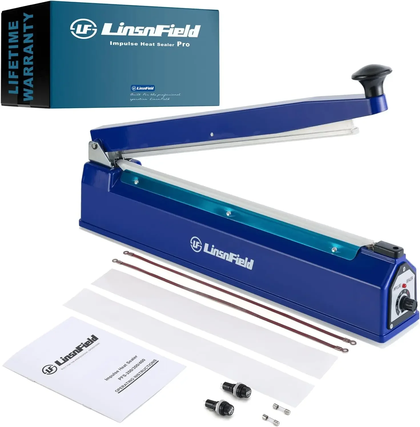 

20 inch Impulse Heat Sealer - 5mm Sealing Width - Manual Heat Sealer Machine for All Bags - Most Heavy Duty for Strong